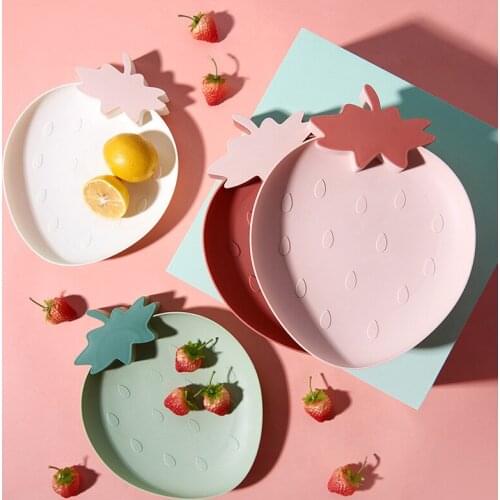 Strawberry Shape Simple Modern Dried Fruit Fruit Plate Household Chinese New Year Snacks Candy Melon Seeds Plate Dish