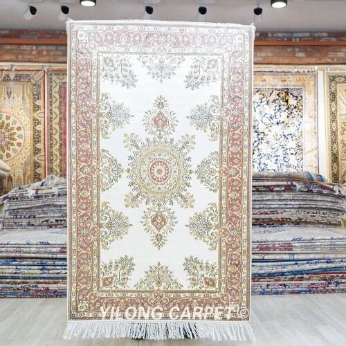 YILONG 3'x5' Turkish oriental carpet exquisite beige hand knotted cheap persian rugs (LH850B3x5)