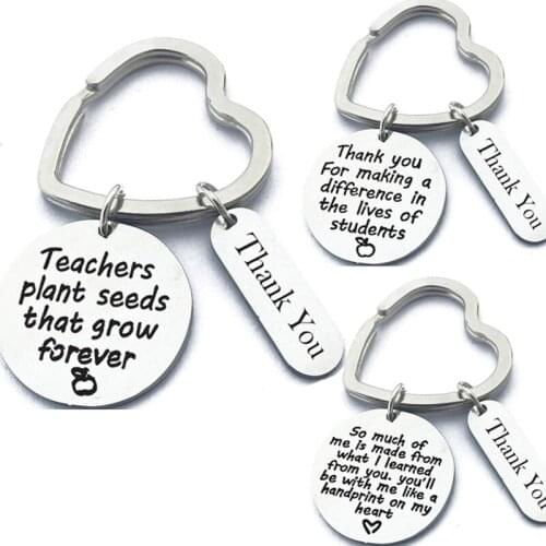 Teacher Keychains Teachers Plant Seeds That Grow Thank You Keyring Key Ring Jewelry For Teachers Day Gift