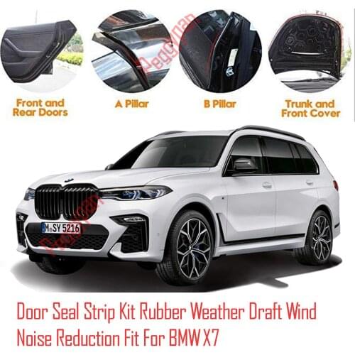 Door Seal Strip Kit Self Adhesive Window Engine Cover Soundproof Rubber Weather Draft Wind Noise Reduction Fit For BMW X7