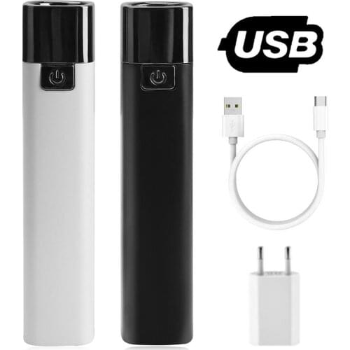 USB Rechargeable LED Flashlight Built-in Battery Work Light Camping Torch Lantern Waterproof Emergency LED Light Power Bank