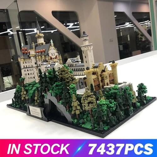 Xingbao 05002 Roman Revival Gothic Architecture Series 7437pcs Germany New Swan Stone Castle Model Building Blocks Bricks Toys