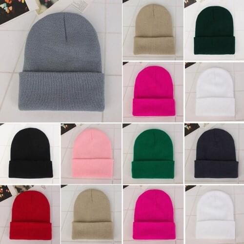 Winter Solid Unisex Beanie Wool Hat Slouchy Cuffed Soft Warm Knitted 20 Colors Autumn Cap Men Women Beanies outdoor Ski Hat