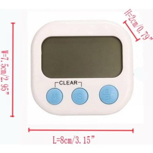 1pc Magnetic LCD Digital Kitchen Countdown Timer Alarm with Stand White Kitchen Timer Practical Cooking Timer Alarm Clock