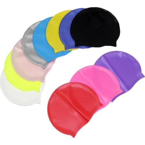 1PC Adults Swimming Caps Men Women Long Hair Waterproof Swim Pool Cap Ear Protect Large Natacion Badmuts Silicone Diving Hat