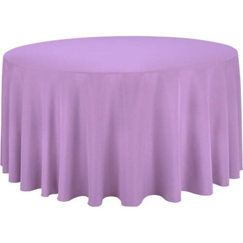 10Pcs Lavender Round 120" Polyester Tablecloth For Wedding Party Banquet Decoration Hotel Supplies Free Shipping