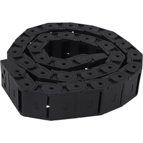 18mm x 37mm Black Flexible Semi Enclosed Cable Drag Chain 1M 39.4"