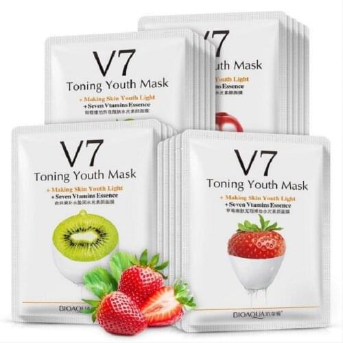 20PCS BIOAQUA Fruit Plant Facial Mask Korean Moisturizing Whitening Beauty Sheet Mask Batch for all Skin Types Brightening Skin