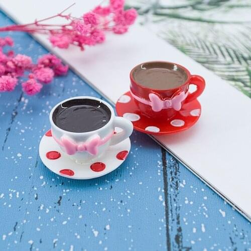 6pcs/lot Cute Coffee Cup DIY Resin Accessories for Jewelry Earring Keychain Necklace Pendant Childrens toys