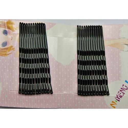 72 Black Metal Bobby Hair Pin Clips Barrette 62mm with Ball Tips