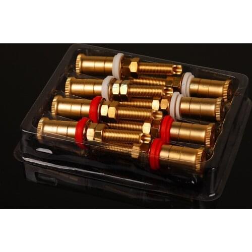 8pcs/set Gold Plated Copper Speaker Binding Posts Terminal Connectors WBT style