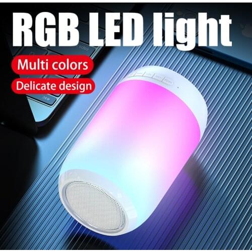 Wireless Bluetooth 5.0 Speaker Portable High BoomBox Bass Column Powerful Waterproof Sound Box HIFI TF FM Radio with LED Light