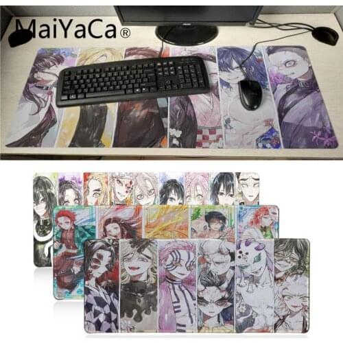 Maiyaca Anime Demon Slayer Kimetsu No Yaiba Gaming Large Mouse Pad Computer Mousepad XXL Lock Edge Mause Pad Keyboard Desk Mat