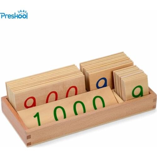 Baby Toy Wood Number Cards 1-1000 Montessori Math Preschool Early Childhood Education Kids Brinquedos Juguetes