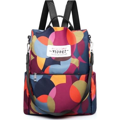 Girls Designer flower color Backpack Colorful Backpack for Women Fashion Simple School Bag Oxford Cloth Anti-theft Travel Bag