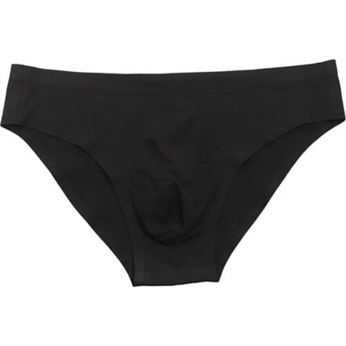 Men Underwear Sexy Briefs Man Ice Silk Seamless Underpants Breathable Briefs Low Rise Solid Comfortable Male Pouch New Panties