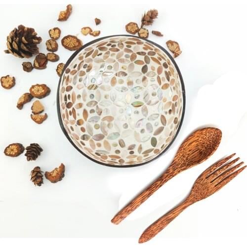 1 Pack Eco-Friendly Coconut Bowl Set Storage Bowl Conch Sell Painting Inner Coating Organic Coconut Shell Handcraft Coconut Bowl