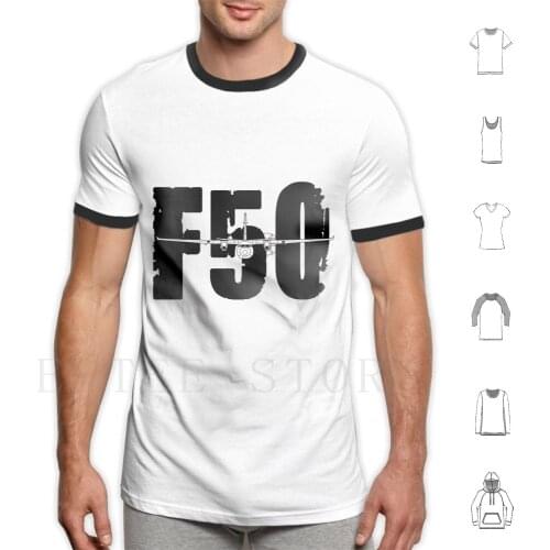 Fokker 50 T Shirt Print Cotton Fokker 50 Aviation Turboprop Airplane Flying Pilot Airborne