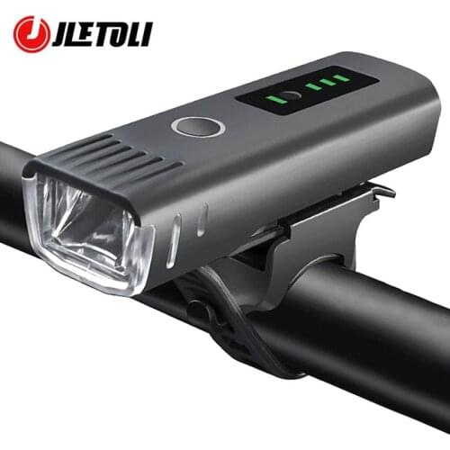 JLETOLI Smart Bike Light Front Bicycle Light Rechargeable Rainproof cycling Headlight MTB Handlebar Light Bike Accessories