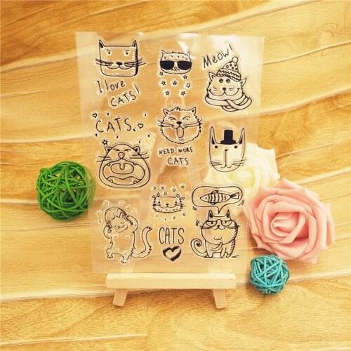 Hot selling Cartoon cat alphabet transparent clear stamp / silicone seal roller stamp DIY scrapbook album / card production