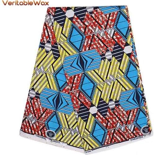 Hot Sale African Real Wax Print Fabric veritablelwax Prints Fabric 100% Cotton African Real Wax Print Fabric 6 Yards/piece PL378