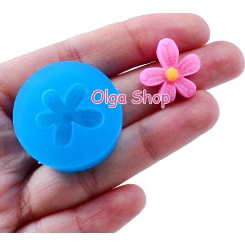 HYL118 16.8mm x 19.2mm Flower Silicone Mold Fondant Cake Decoration Candy Resin Clay Earrings Necklace Craft Soap Candle