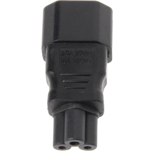IEC 320 C14 3-Pin Male To C5 3-Pin Female Straight Power Plug Converter Adapter Dropship
