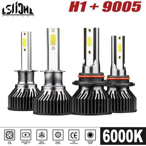 4x 9005/HB3 + H1 LED Headlight Bulbs Kit High Low Beam Auto Car Light Headlamp Replacement For Nissan Altima 2002-2006