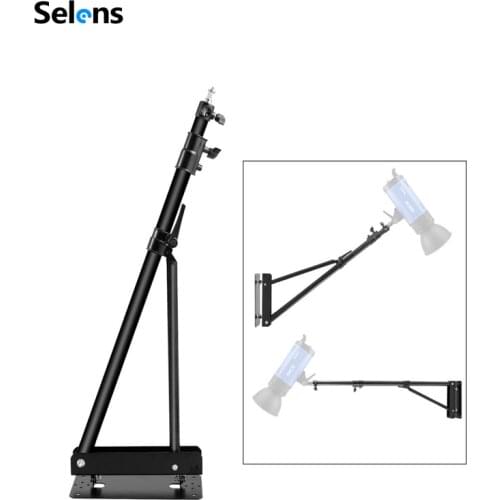 Meking Wall Camera Mount with Triangle Base Adjustable Boom Arm Up to 6ft for Photography Studio Video Flash Ring Light Softbox