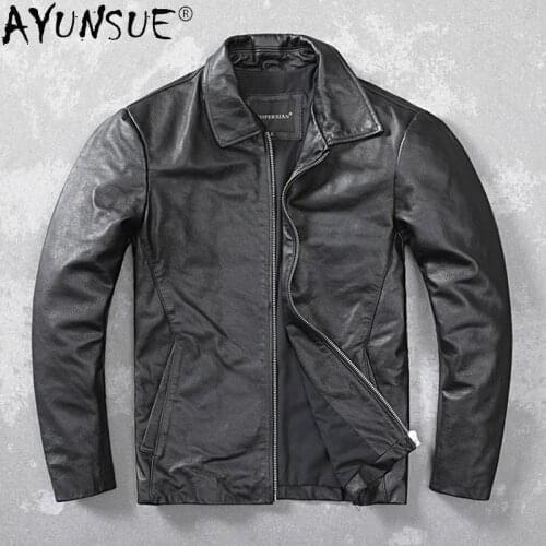2020 Mens Clothing Genuine Leather Jacket Men Cowhide Leather Autumn Coat Male 6XL Large Size Mens Jackets Ropa Hombre LXR675