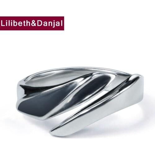 Demon Wing Couples Real 925 Sterling Silver Fashion Vintage Jewelry Adjustable Ring Women Men 2021 Free Shipping Bijoux Luxe R25