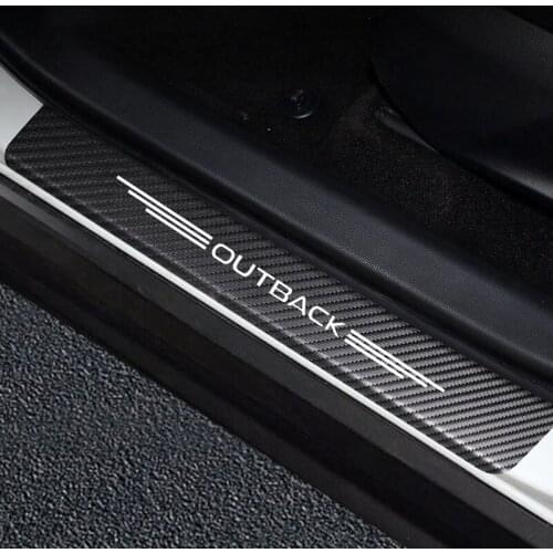 For Subaru OUTBACK Carbon Fiber Decals Paster Anti Scratch Cover Car Door Sills Stickers Auto Door Threshold Guard Accessories