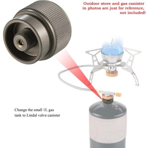Outdoor Camping Canister Head Adapter Propane Small Tank Input EN417 Lindal Valve Output
