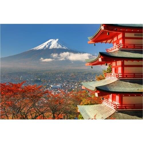 Colorful print Wall Tapestry Mount Fuji, Japan M34