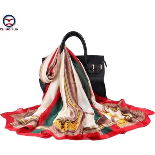 CHINGYUN 2020 New women scarf Spring and autumn wild fashion chain stripe scarves scarfs for ladies Lightweight scarf women cape