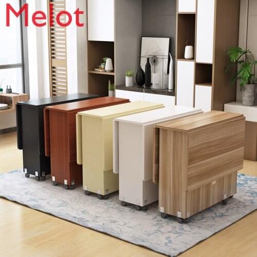 New Creative Solid Wood Folding Movable Dining Table Living Room Kitchen Stuff Storage Home Furniture Free Shipping