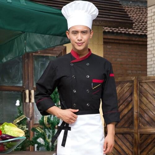 Hotel Chef Wear Long Sleeved Cooker Baker Uniform Cake Room Hotel Restaurant Costume Pastry Chef Kitchen Clothes B-5573