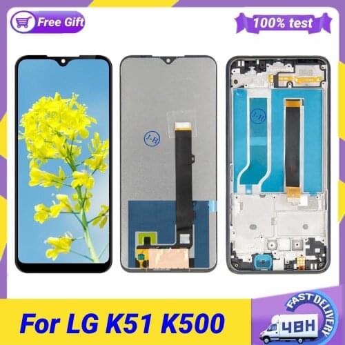 Original For LG K51 LCD K500 K500MM LMK500QM Display Touch Screen Digitizer Assembly Replacement Accessory For LG K51 6.50"
