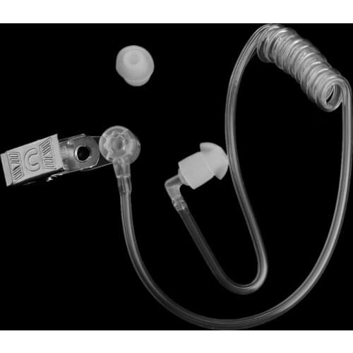 OOTDTY Transparent Coil Acoustic Air Tube Earplug With Copper Ring For Two-Way Radio Walkie Talkie Earpiece Headset Accessories