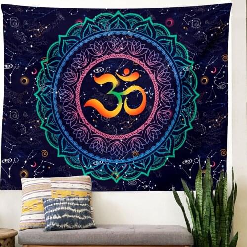 Psychedelic Boho Tapestry Wall Hanging Mandala Sandy Beach Towel Throw Rug Bohemian Blanket Sleeping Pad Tapestries Home Decor