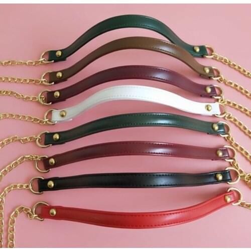 120Cm Metal Chain Shoulder Bag Belt Pu Leather Detachable Light Gold Color Bag Strap Adjustable Fashion Accessories For Bags