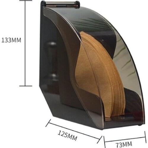 Manual Drip Coffee Filter Paper Holder with Cover V60 Cone Filter Paper Box Storage Rack Dust Proof Countertop Dispenser Stand