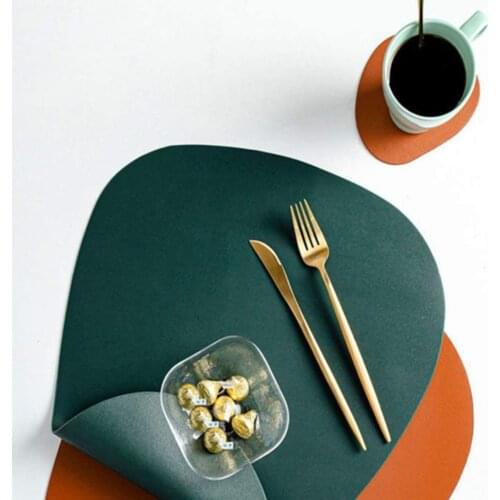 Wateproof PU Leather Placemat Triangle Heat Insulation Table Mat Bowl Mat