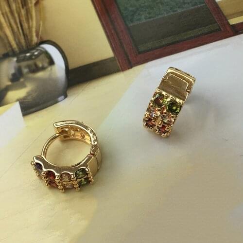 Europe America CZ Hoop Earrings Cubic Gold Earrings Hypoallergenic Exquisite Workmanship Beautiful Gift Choice Women