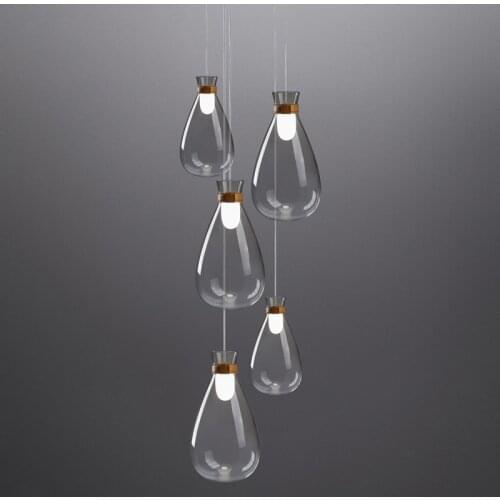 Nordic Glass Modern Pendant lights Fixtures Loft LED Hanging Pendant Lamp for Kitchen Restaurant Dining Room Bedroom G4