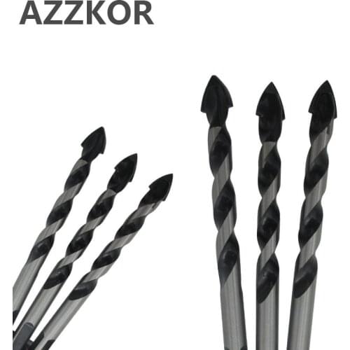 Triangle Drill Bit Tiling Cement Multi Purpose Ceramic Wall Glass Cement Hole Opener Stone Black Cutter Nail Metal Drill 6/8/10