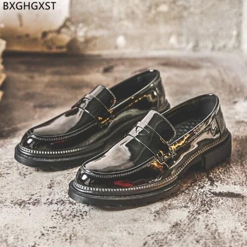 Black Penny Loafers Men Shoes High Quality Patent Leather Shoes Men Formal Casual Business Shoes Men Chaussure De Homme Zapatos
