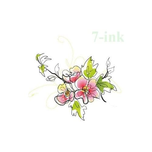 CC 31 6X6cm Little color pink Peach blossom flower tatoo Temporary Tattoos Sticker Water Transfer Fake waterproof Tattoo Gril