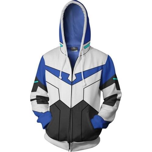 Voltron: Defender of the Universe Hoodie 3D Printed Rance Zipper Up Hooded Hoodie Casual Sweatshirt Zip Up Hoody