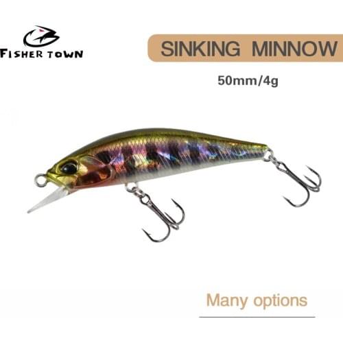 1pcs Japan Pesca Hard Fishing Lure 50mm 4g Sinking Minnow Wobbler Peche Artificial Crank Bait Bass Perch Pike Salmon Trout